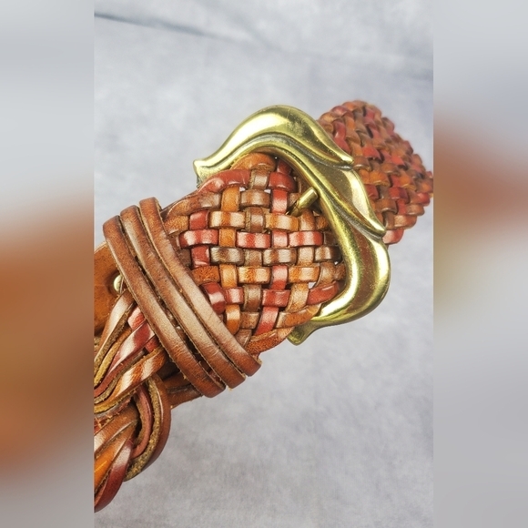 Vintage 80s 90s Woven Wide Waist‎ Belt Made in Italy Size S - Picture 7 of 11